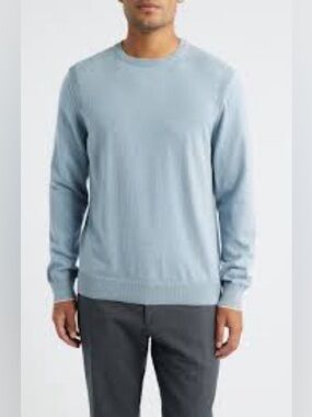 Treasure & Bond Men's Pale Blue Crewneck Sweater